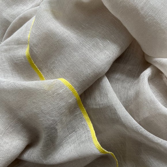 Rolex Cashmere & Linen Scarf in Cream/Canary - Picture 2 of 6